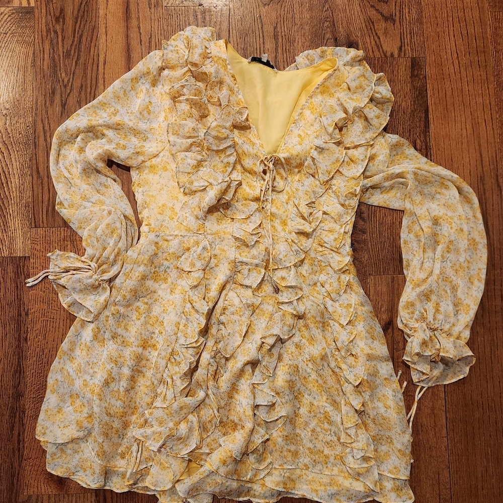 Endless Rose Yellow Floral Ruffle Dress